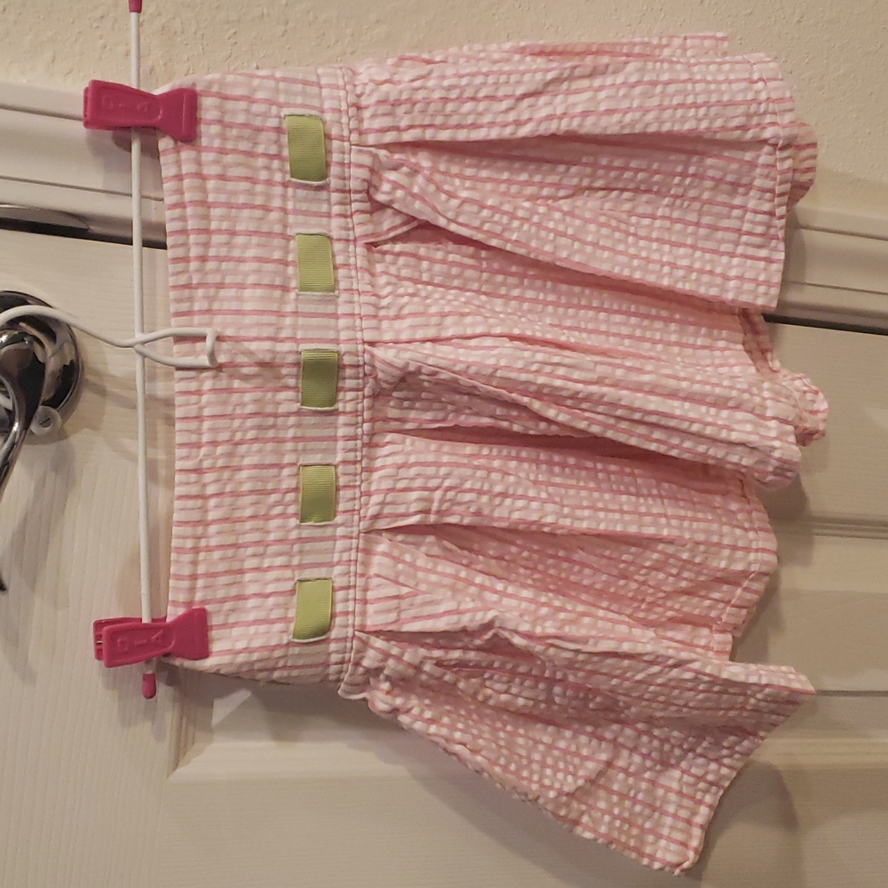 Heartstrings Searsucker pink and white striped skirt size 5 girls